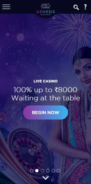 Genesis Casino homepage